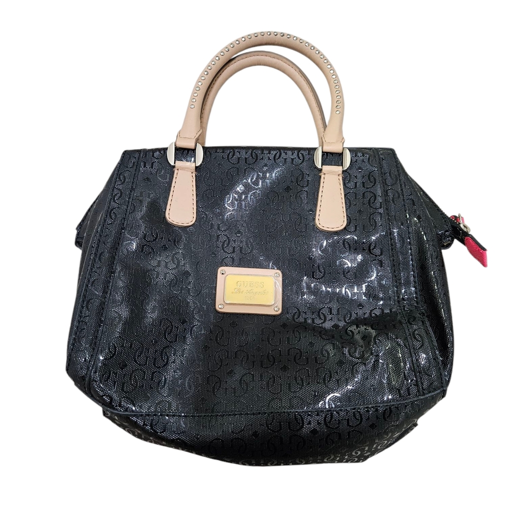 VTG Guess Los Angeles 1981 PVC Studded Handle Handbag/Shoulder Satchel/Bag Charm